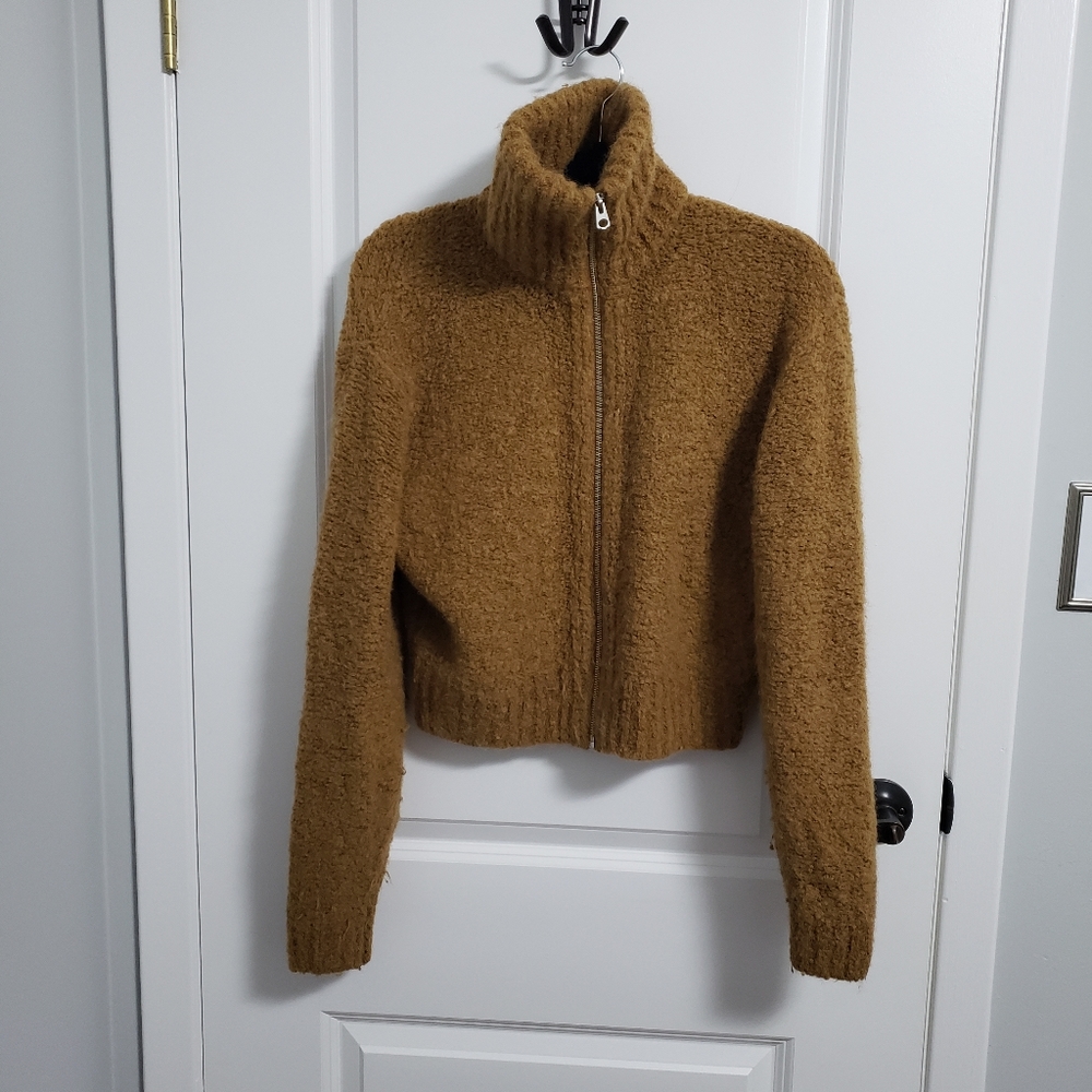 WILFRED FREE ARITZIA Brown Marilyn Cropped Alpaca Sweater - Picture 4 of 12